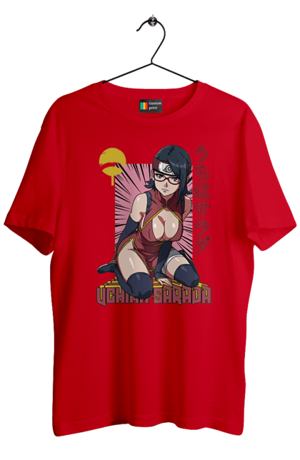 Men's t-shirt with prints Boruto Sarada Uchiha. Anime, boruto, manga, sarada uchiha, tv series, uchiha. 2070702