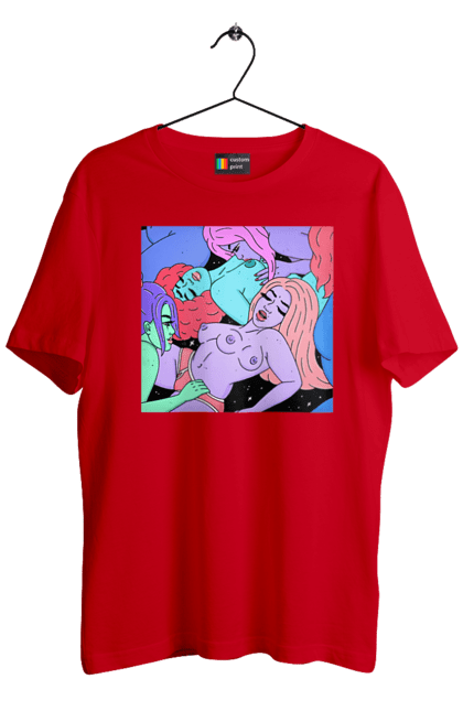 Футболка чоловіча з принтом "Дівчата Інопланетянки". Дівчата, інопланетянки, космос, різнокольорові. 2070702