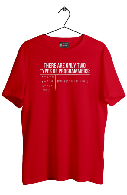 Футболка чоловіча з принтом "Два типи програмістів". Два програмісти, два типи, два типи програмістів, жарт it, мак адреса, програма, програміст, програмісти жартують, технічне завдання, фрілансер. 2070702