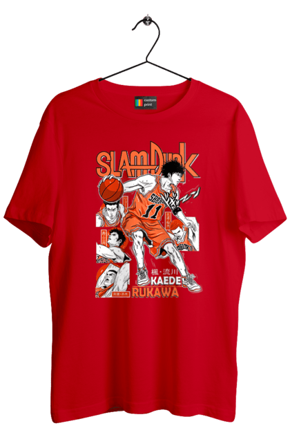 Men's t-shirt with prints Slam Dunk Kaede Rukawa. Anime, basketball, comedy, kaede rukawa, manga, school, shonen, slam dunk, sports anime. 2070702