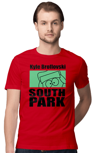 Футболка чоловіча з принтом "Південний парк Кайл". Kyle, kyle broflovski, south park, кайл, кайл брофловскі, мультсеріал, південний парк. 2070702