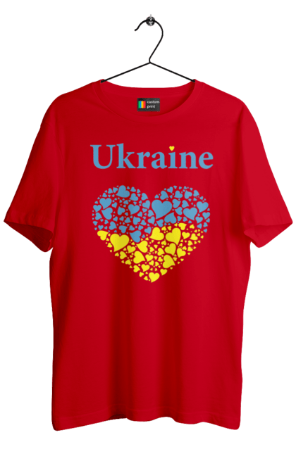 Футболка чоловіча з принтом "Ukraine Heart". Прапор, серце, україна. 2070702