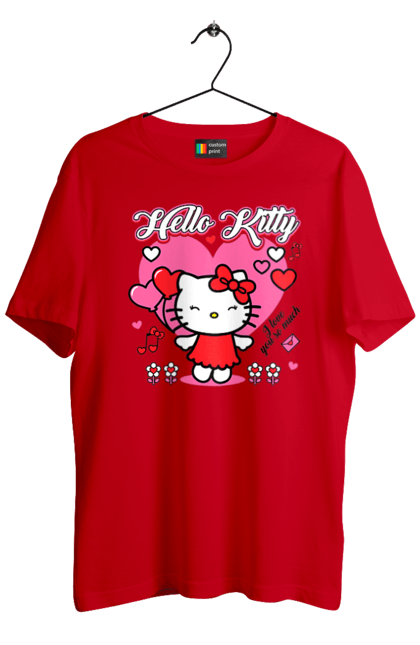 Футболка чоловіча з принтом "Хелло Кітті". Hello kitty, бренд, кіт, кошеня, персонаж, хелло кітті. 2070702