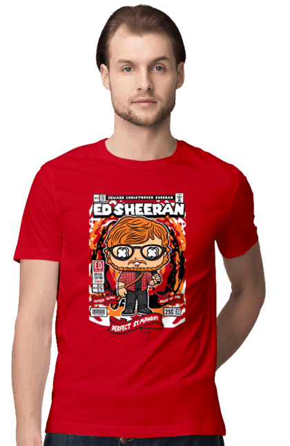 Футболка чоловіча з принтом "Ed Sheeran". Ед ширан, музика, поп, поп-музика, ширан. Funkotee