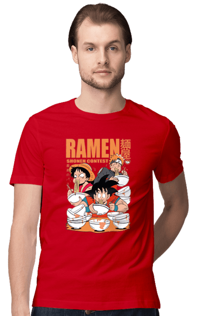 Men's t-shirt with prints Ramen. Anime, characters, food, goku, luffy, manga, naruto, ramen. 2070702