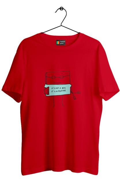 Футболка чоловіча з принтом "Це не баг це фіча". Angular, c, css, html, it, javascript, jquery, php, python, react, svelt, vue, айтишник, айті, гумор, код, кодувати, прогер, програміст, програмісти, ти ж, ти ж програміст, тиж програміст. 2070702