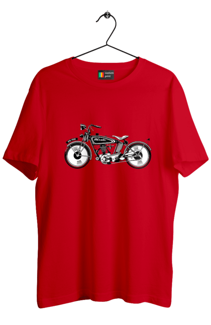 Футболка чоловіча з принтом "Мотоцикл Ретро". Мото, мотоцикл, ретро. 2070702