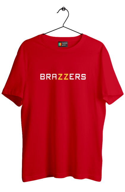 Футболка чоловіча з принтом "Brazzers". Brazzers, hub, porn, porn hub, pornhub, бразерс, браззерс, зсу, порно хаб, порнохаб. 2070702