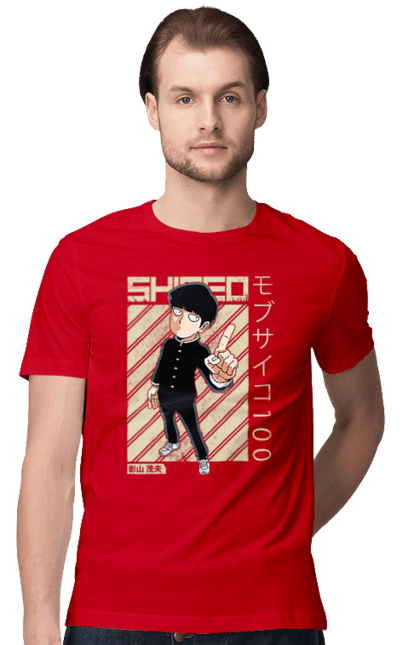 Футболка мужская с принтом Моб Психо 100. Anime, manga, mob psycho 100, shigeo kageyama, аниме, манга, моб, моб психо 100, сигэо кагэяма. 2070702