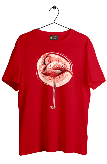 Футболка чоловіча з принтом "Фламінго Арт". Рожеве фламінго, тварина, фламінго. 2070702