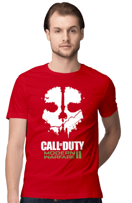 Футболка чоловіча з принтом "Call of Duty Modern Warfare II". Call of duty, modern warfare, playstation, бої, бойовик, відеогра, гра, пригоди, спецоперації. Milkstore