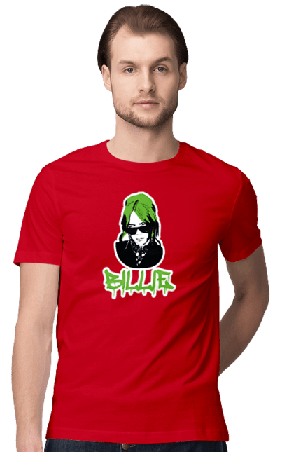Men`s t-shirt with prints Billie Eilish. Activist, animals, billie eilish, misukant, right, singer. 2070702