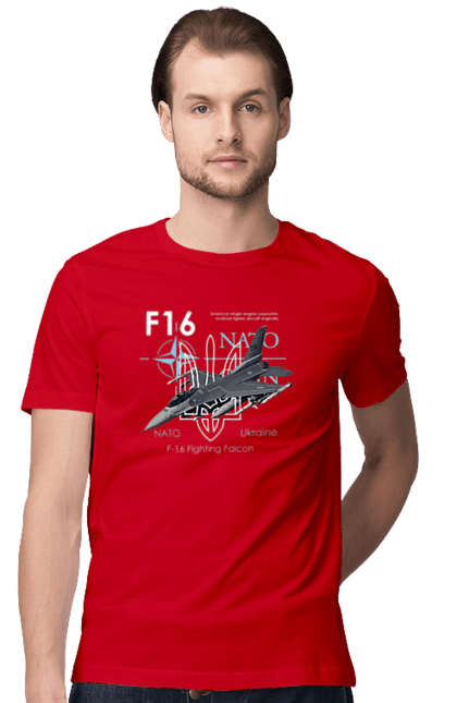 Футболка мужская с принтом F16. F16, nasams, zuzana, гаубица, два герба, залужный, сюзанно. 2070702