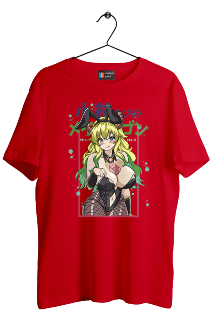 Men's t-shirt with prints Miss Kobayashi's Dragon Maid Lucoa. Anime, dragon, lucoa, manga, quetzalcoatl, quetzalcoatlus. 2070702