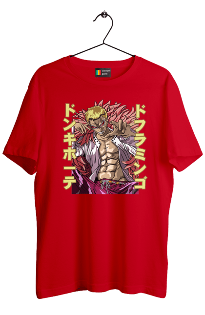 Men's t-shirt with prints One Piece Donquixote Doflamingo. Anime, donquixote doflamingo, heavenly yaksha, manga, one piece, straw hat pirates. 2070702