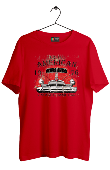 Футболка чоловіча з принтом "Машина вінтаж, 1976". 1976, вінтаж, машина. 2070702