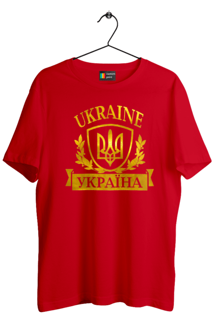 Футболка чоловіча з принтом "Герб України". Герб, герб україни, доброго вечора, з гербом україни, з тризубом, зсу, патріотична, прапор. 2070702