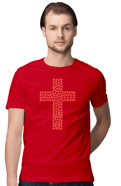 Футболка чоловіча з принтом "Християни. Ті, що люблять. І ті, що любимі". Віра, ісус, любов, серце, серця, хрест, християни, християнство, христос. KRUTO.  Магазин популярних футболок