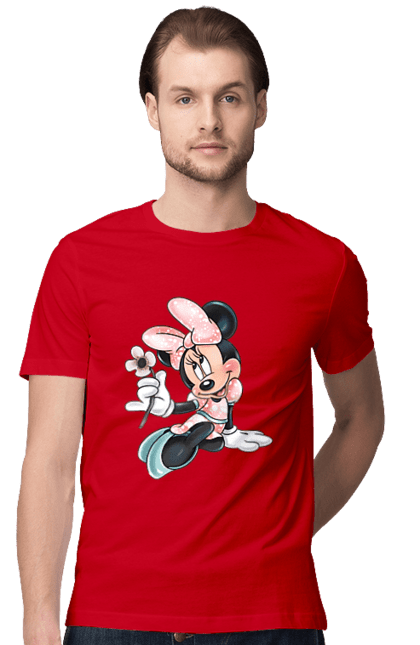 Футболка мужская с принтом Минни Маус. Mickey mouse, minnie mouse, дисней, микки, микки маус, минни маус, мультфильм. 2070702