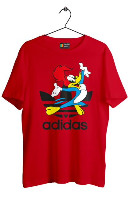 Футболка чоловіча з принтом "Adidas Вуді Вудпекер". Adidas, woody woodpecker, адідас, вуді, вуді вудпекер, дятел вуді, мультсеріал. 2070702