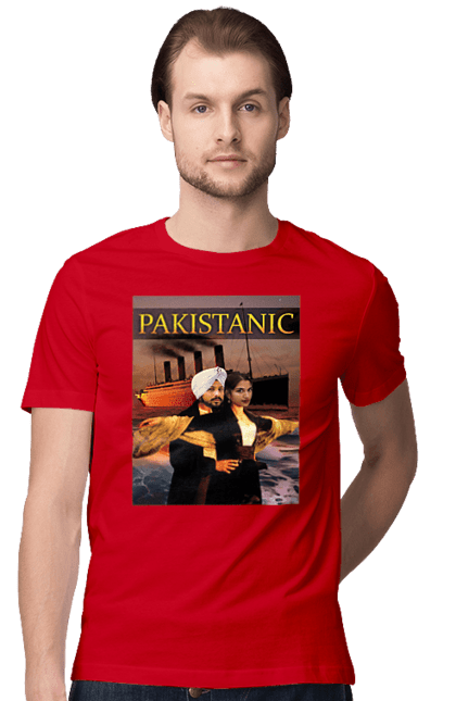 Футболка чоловіча з принтом "Pakistanic". Гумор, кіно, креативні, пакістан, приколи, прикольні, смішні, титанік, тренди, фільми. 2070702