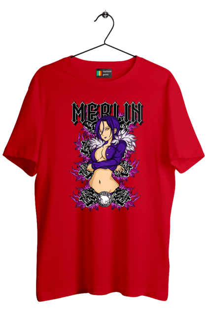 Men's t-shirt with prints Seven Deadly Sins Merlin. Adventures, anime, comedy, fantasy, manga, merlin, seven deadly sins. 2070702