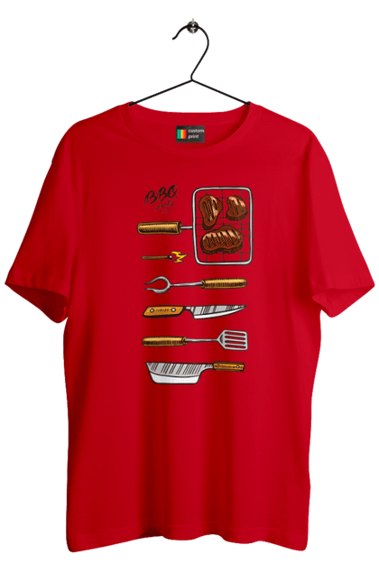 Футболка чоловіча з принтом "Барбекю Паті". Барбекю, м`ясо, смажити. 2070702