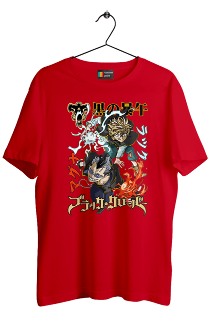 Men's t-shirt with prints Black Clover Magna Swing and Luck Voltia. Anime, black clover, luck voltia, magna swing, manga, wizard king. 2070702