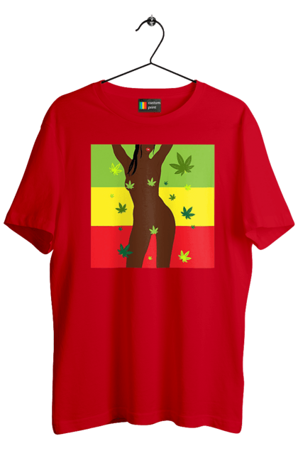 Men`s t-shirt with prints Naked Girl And Hemp. Hemp, naked, smoke, tits. 2070702