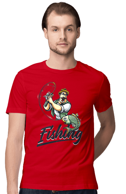 Футболка чоловіча з принтом "Рибалка, літо". Відпочинок, літо, рибалка. 2070702