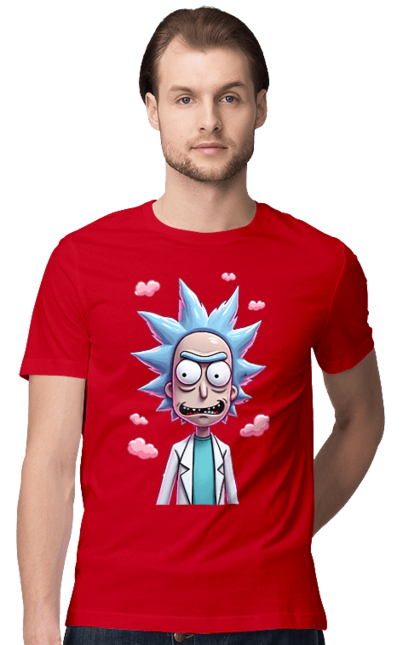 Футболка чоловіча з принтом "Рік та Морті". Rick and morty, мультфільм, наукова фантастика, пригоди, рік, рік і морті, трагікомедія, чорний гумор. 2070702