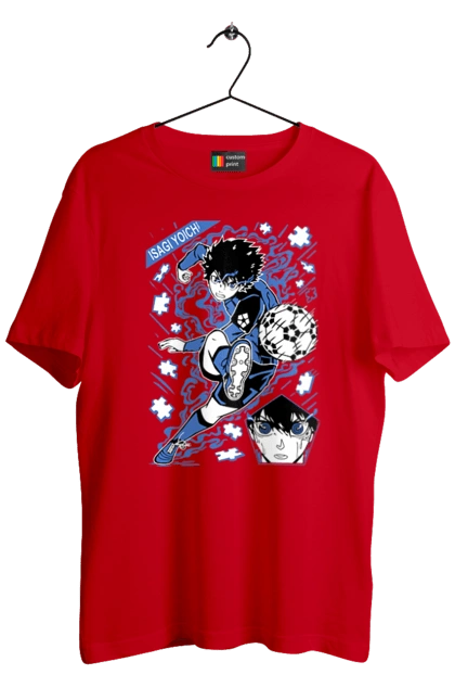 Футболка чоловіча з принтом "Синя в'язниця Йоічі Ісагі". Blue lock, yoichi isagi, аніме, блю лок, йоічі ісагі, манга, синя в`язниця, спорт, спортивне аніме. 2070702