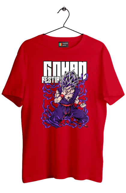 Men's t-shirt with prints Dragon Ball Gohan. Anime, dragon ball, gohan, goku, manga, tv series, vegeta. 2070702