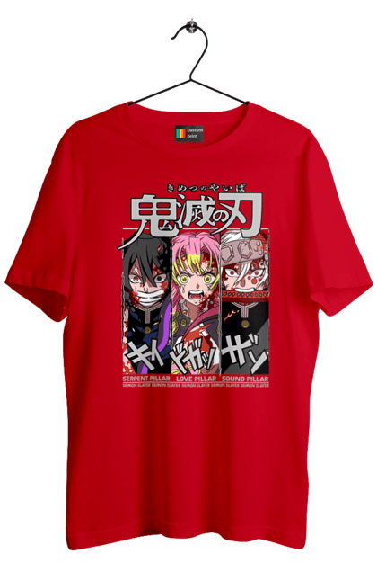 Men's t-shirt with prints Demon Slayer Obanai Mitsuri Tengen. Anime, demon slayer, iguro, kimetsu no yaiba, manga, mitsuri, obanai, tengen. 2070702