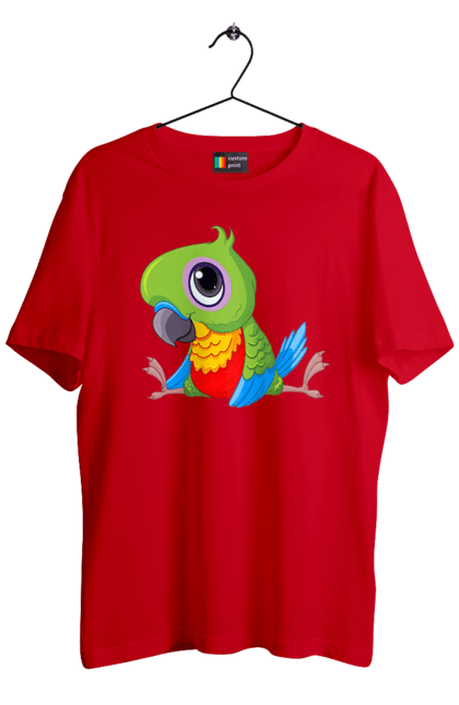 Футболка чоловіча з принтом "Папужка". Мило, папуга. 2070702