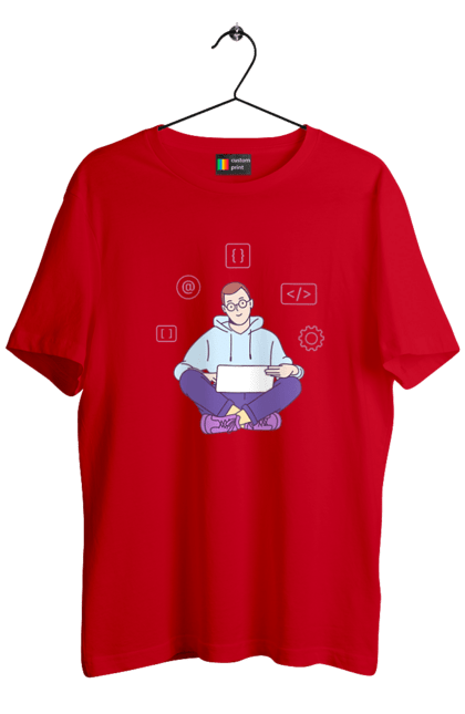 Футболка чоловіча з принтом "Я програміст". Angular, c, css, html, it, javascript, jquery, php, python, react, svelt, vue, айтишник, айті, гумор, код, кодувати, прогер, програміст, програмісти, ти ж, ти ж програміст, тиж програміст. 2070702
