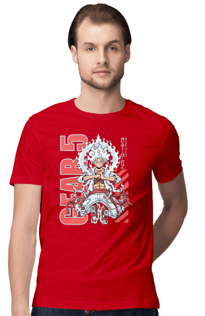 Men's t-shirt with prints One Piece Luffy. Anime, luffy, manga, monkey de luffy, one piece, pirates. 2070702