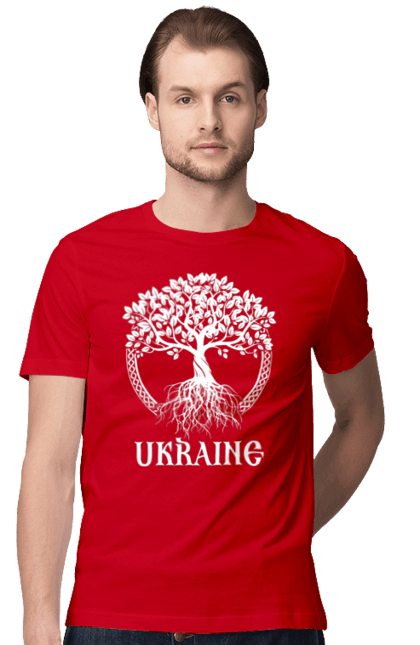 Men`s t-shirt with prints Tree Ukraine. Patriotic, ssu, tree ukraine, ukraine, ukrainian, wood. 2070702