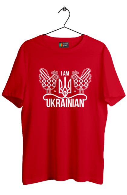 Men`s t-shirt with prints I am Ukrainian. Embroidery, i am ukrainian, like zelensky`s, patriotic. 2070702