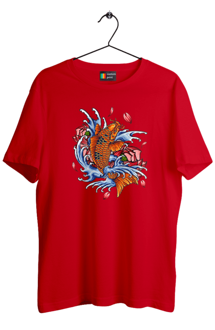 Футболка чоловіча з принтом "Риба і хвилі". Ryba, квітка, хвиля. 2070702