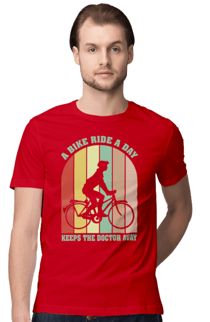 Men`s t-shirt with prints Bike ride. Bike, bike ride, bike ride, burn, healthy lifestyle. 2070702