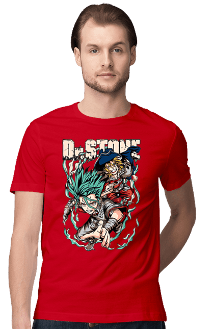 Men's t-shirt with prints Dr. Stone Senku and Ryuusui. Anime, dr. stone, ishigami, manga, ryuusui, ryuusui nanami, senku, senku ishigami. 2070702