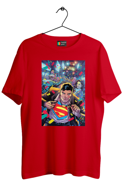 Футболка чоловіча з принтом "Супермен". Action, comics, detective comics, superheroes, superman. CustomPrint.market