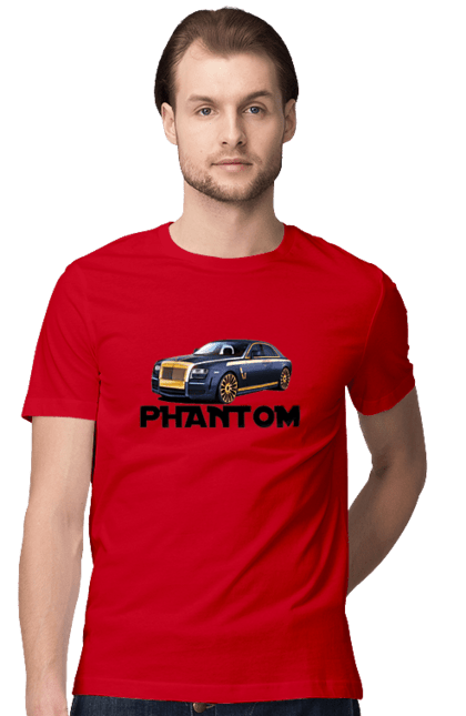 Футболка чоловіча з принтом "Ролс ройс". Авто, автомобіль, люкс клас, ролс ройс, седан, фантом. 2070702