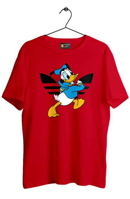 Футболка чоловіча з принтом "Adidas Дональд Дак". Adidas, daisy duck, donald duck, адідас, дейзі дак, дональд дак, мультсеріал, мультфільм. 2070702