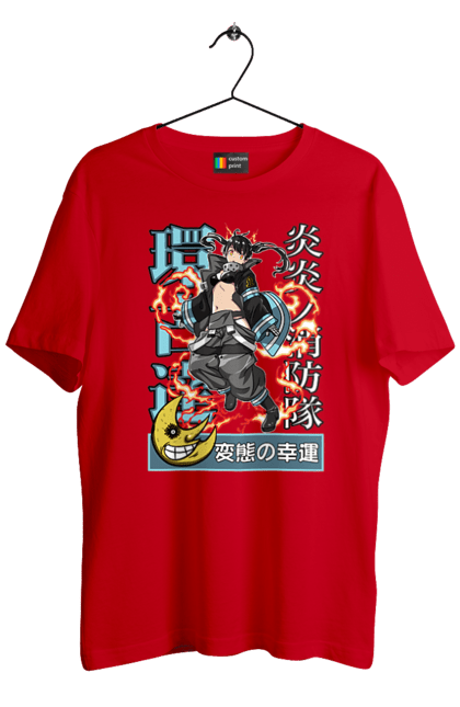 Men's t-shirt with prints Fire Force Shinra Tamaki Kotatsu. Anime, fire force, firefighter, manga, tamaki kotatsu. 2070702