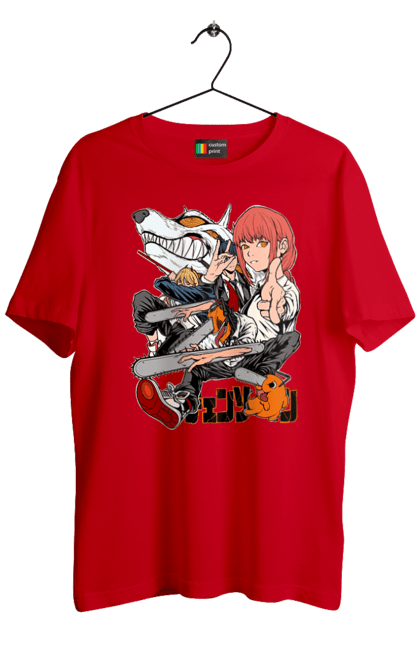 Men's t-shirt with prints Chainsaw Man. Anime, chainsaw man, demon, denji, manga, pochita, shonen. 2070702