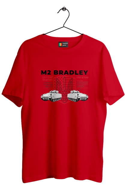 Футболка чоловіча з принтом "M2 Bradley". F16, m2 bradley, nasams, zuzana, гаубиця, два герби, залужний, сюзанна. 2070702