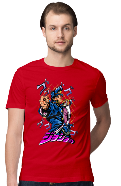 Men's t-shirt with prints JOJO Jotaro. Anime, jojo, jojo`s bizarre adventure, jojo’s bizarre adventure, jotaro, jotaro kujo, manga. 2070702