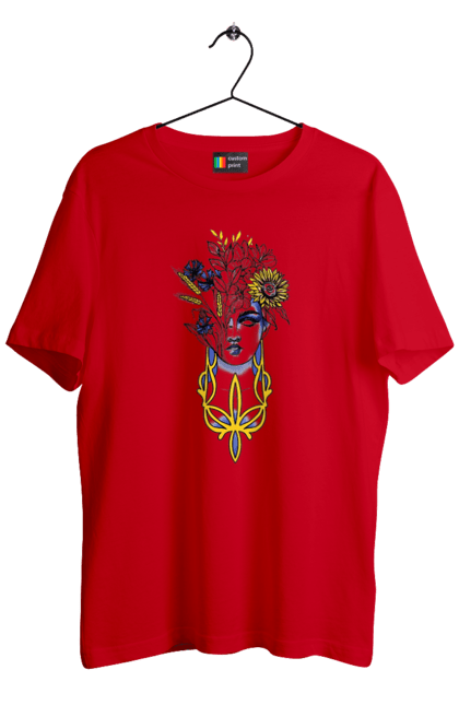 Футболка чоловіча з принтом "Українка". Жінка, соняшник, українка. 2070702